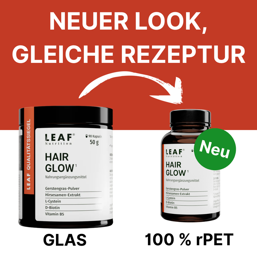 HAIR GLOW | Gerstengras, Hirsesamen, L-Cystein und D-Biotin