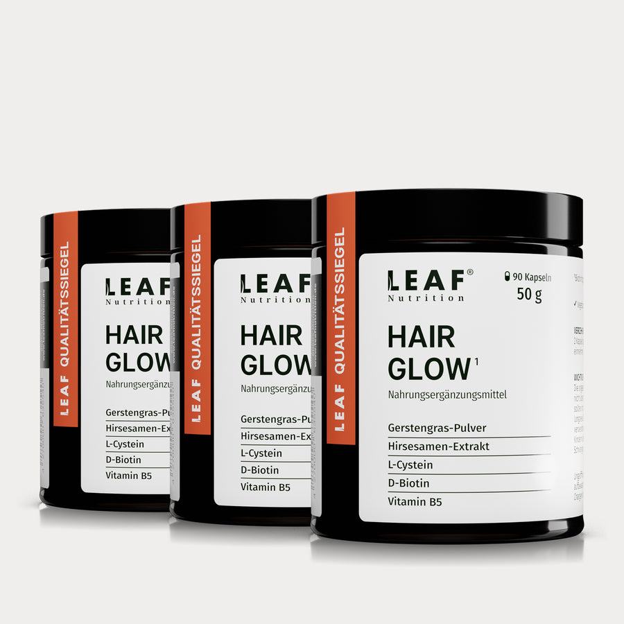 HAIR GLOW | Gerstengras, Hirsesamen, L-Cystein und D-Biotin